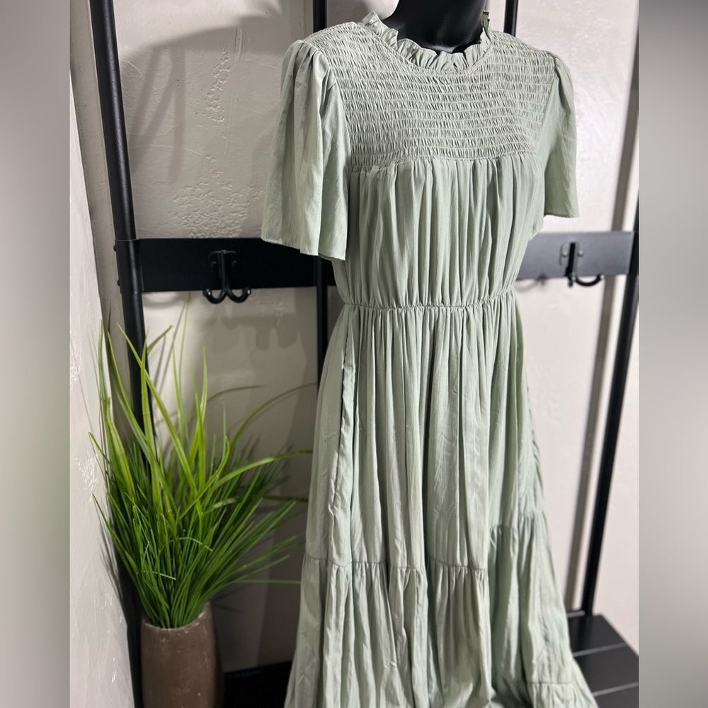 Polagram Sage Tiered Dress Maxi Size Small - Picture 5 of 15